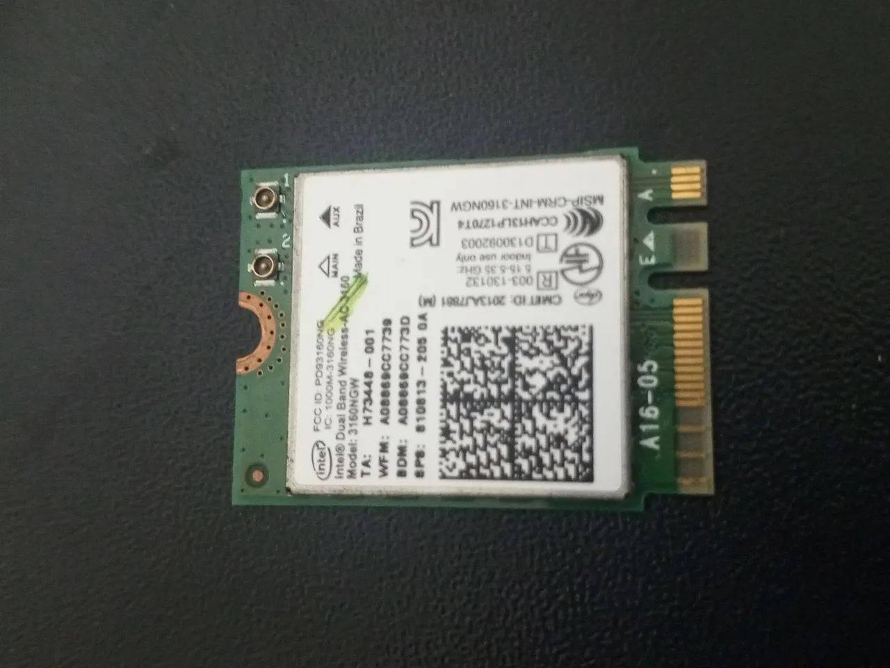 Placa de Rede Intel Dual Band Wireless-AC 3460