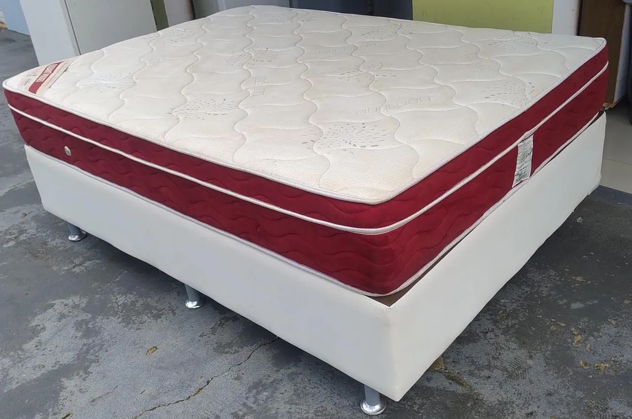 Cama Box Casal (BASE +COLCHÃO). FAÇO A ENTREGA * - Foto 4
