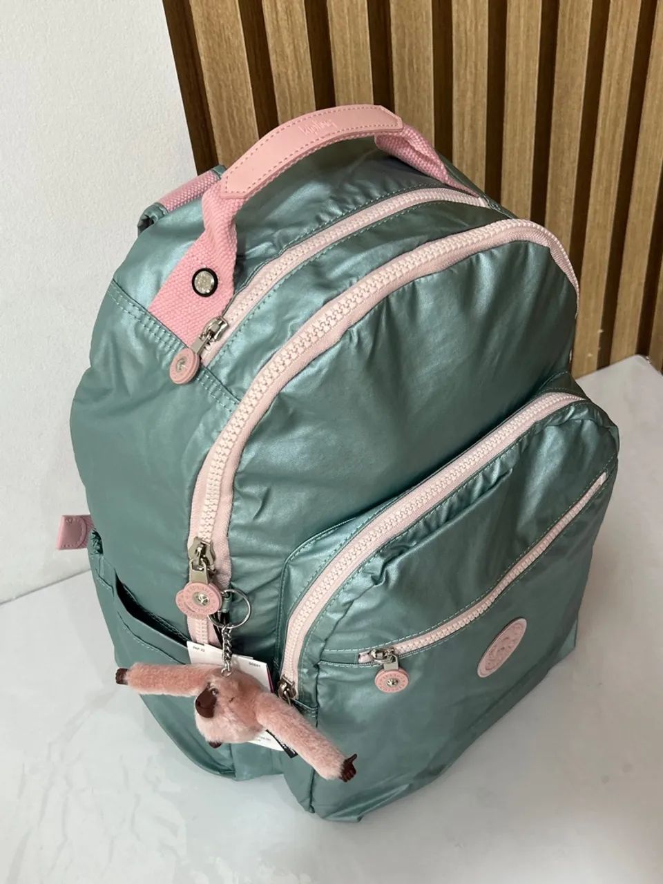 Mochila Kipling Verde Metalizada - Foto 3