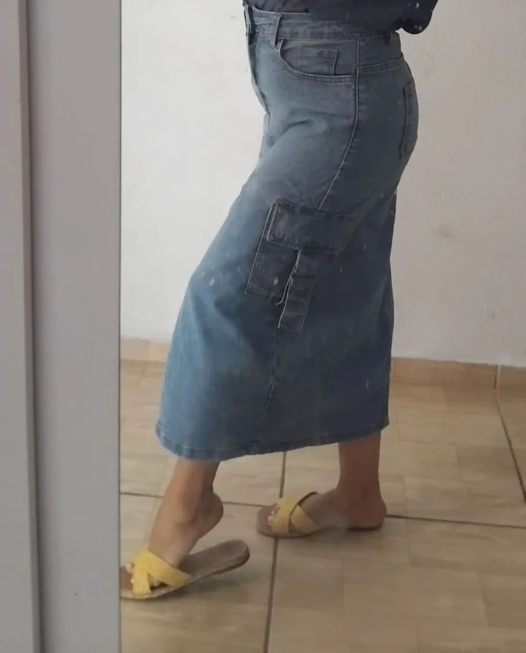 Saia jeans bolso cargo tm 38/40 - Foto 2