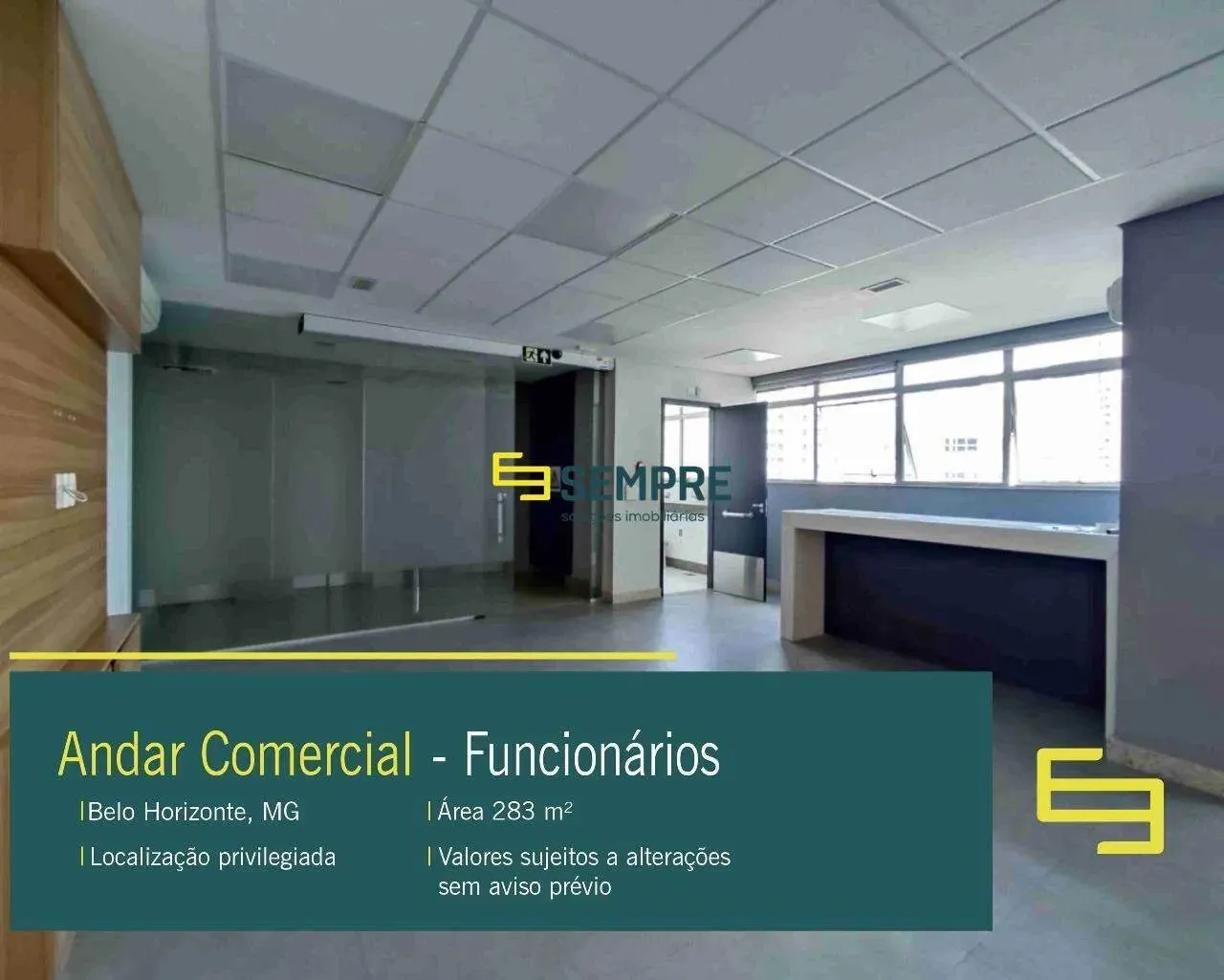 Andar corporativo para alugar no Funcionários em BH