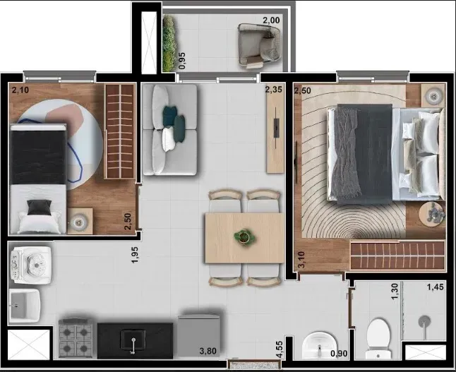 PLANTA 38m²