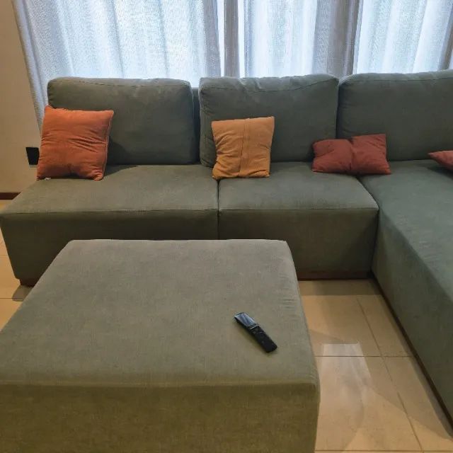 Sofá verde com Chaise - Foto 3