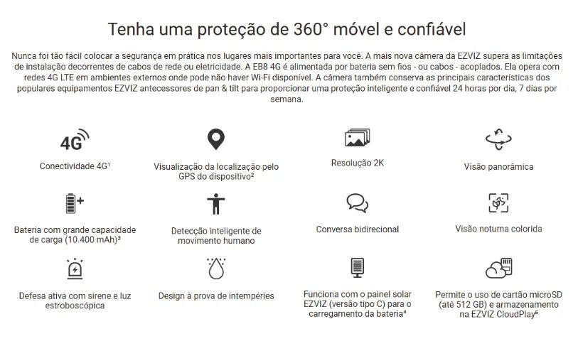 Câmera EZVIZ Dome 360° 4G Externa - Foto 2
