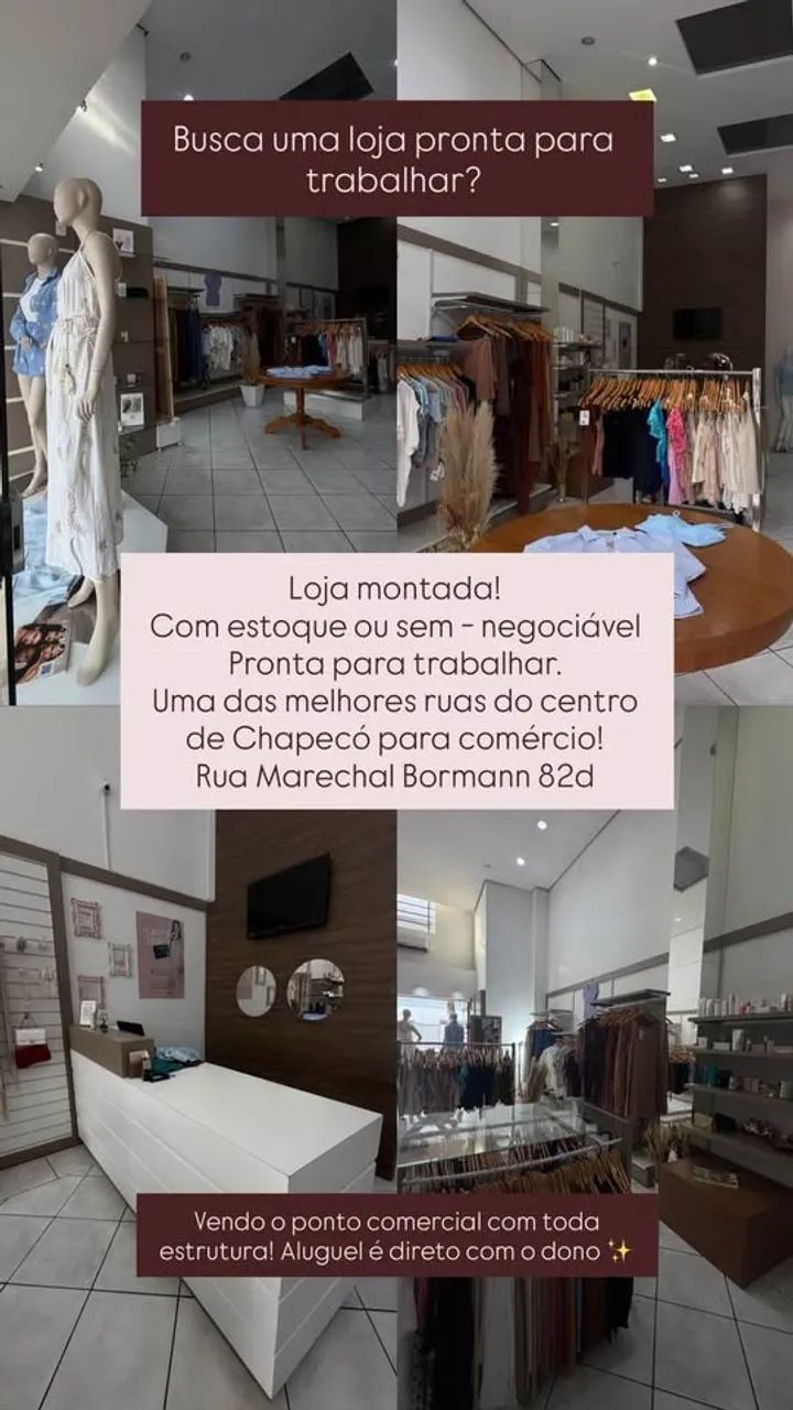VENDO LOJA DE MODA FEMININA NO CENTRO DE CHAPECÓ