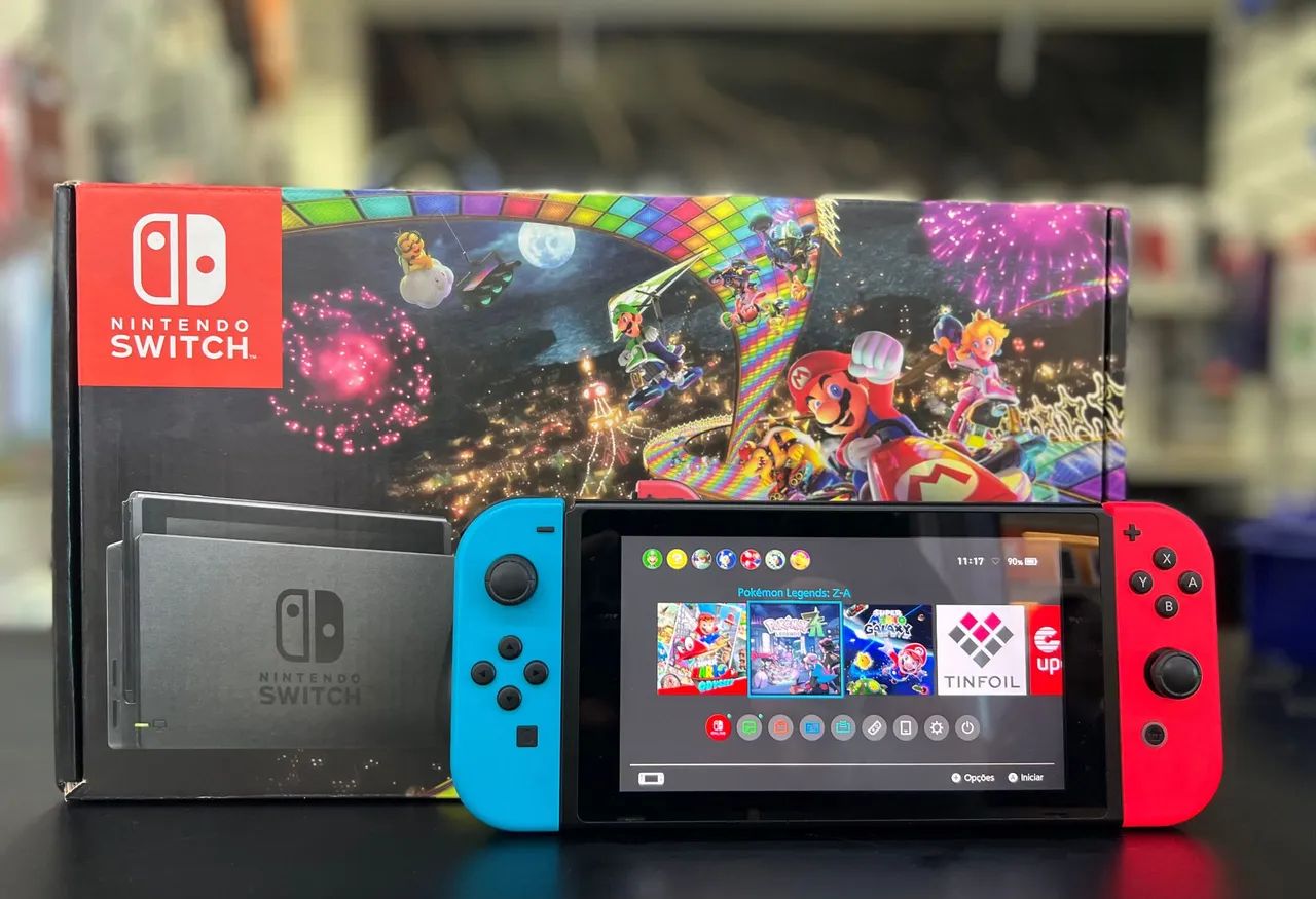 Nintendo Switch V2 Completo + 14 jogos