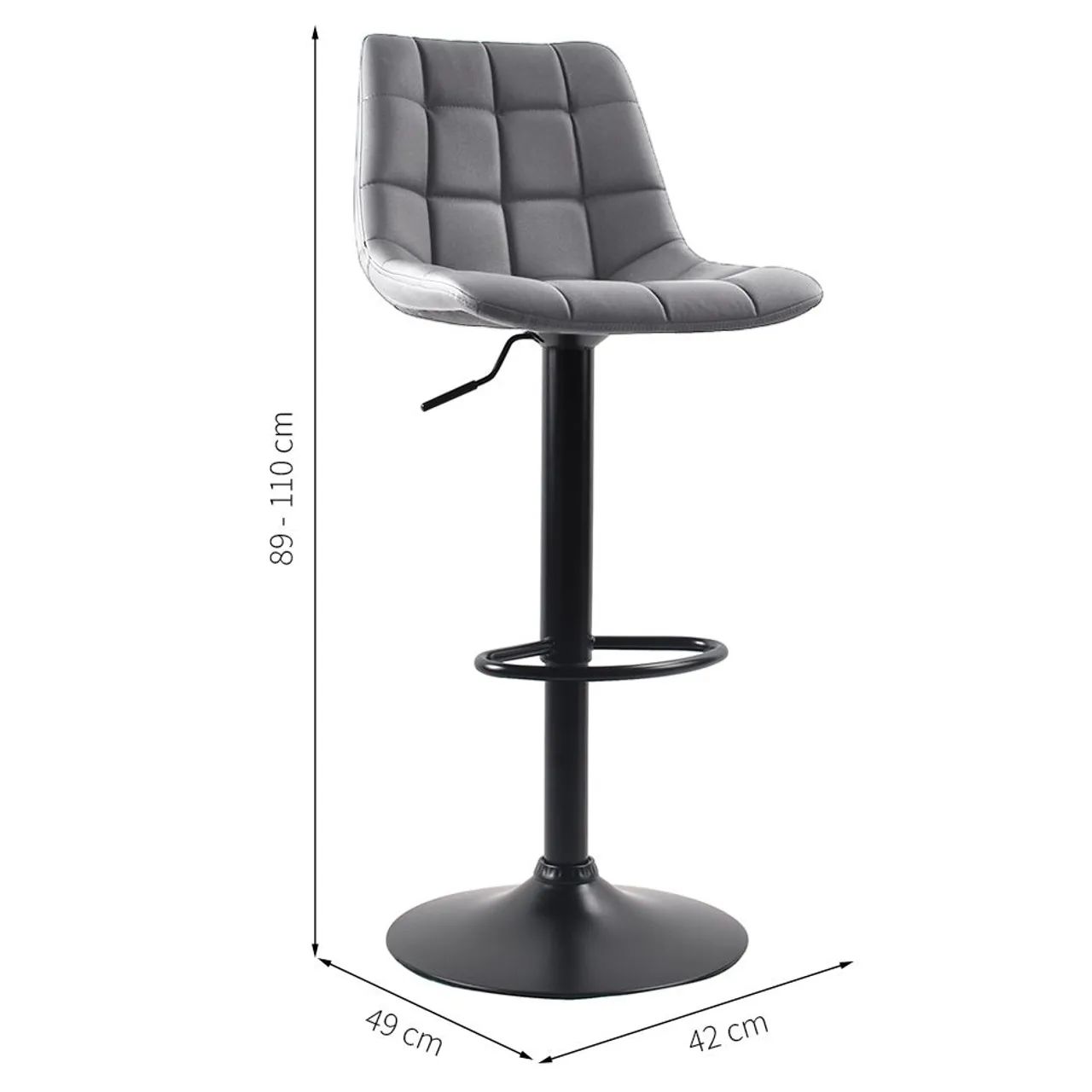 Conjunto com 2 Banquetas Giratórias Kinney Cinza - Foto 2