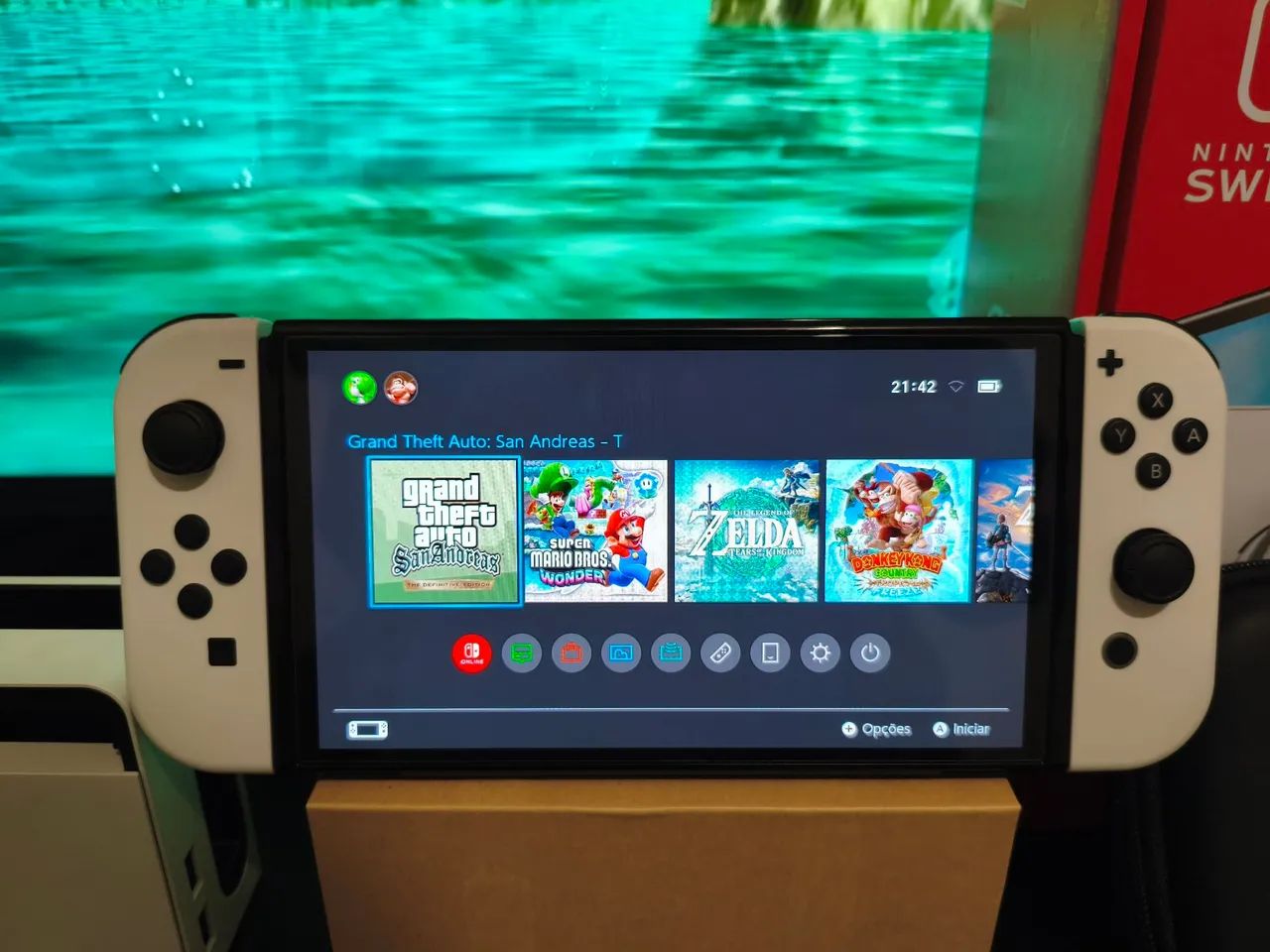 Nintendo Switch OLED Desbloqueado 64GB + MicroSD 256GB - Foto 3
