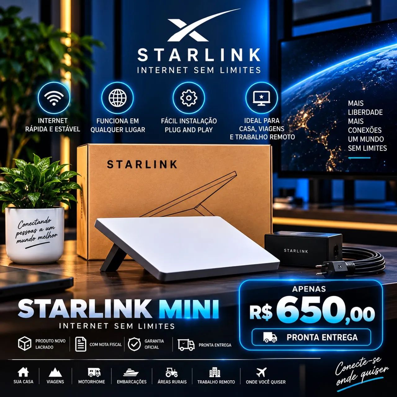 Vendo Antena Starlink Mini Nova Pronta Entrega