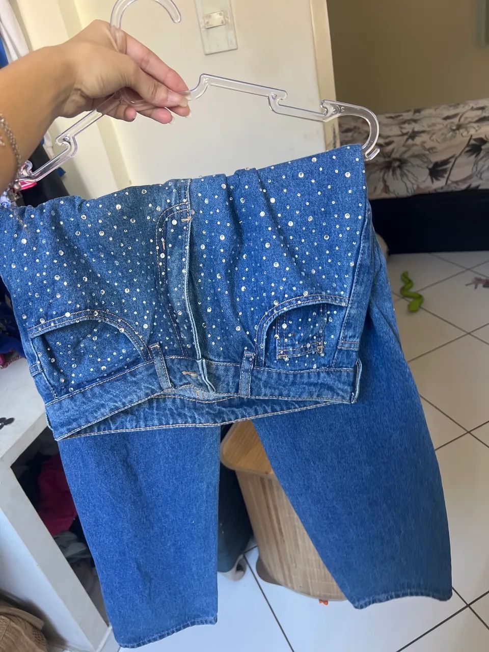 Calça de strass 