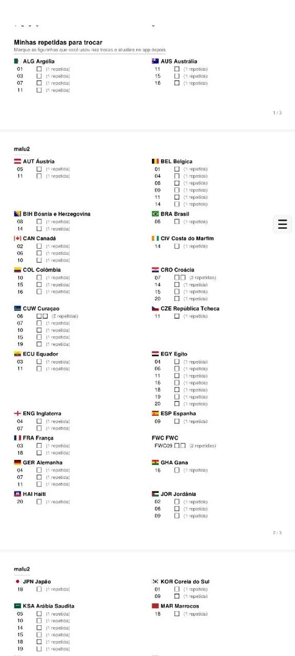 Figurinhas da copa