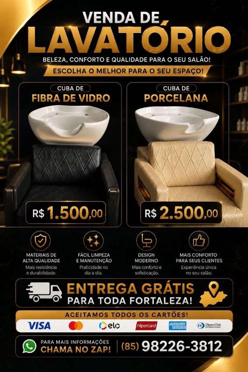 ? LAVATÓRIOS E CADEIRAS PREMIUM PARA ELEVAR O PADRÃO DO SEU SALÃO