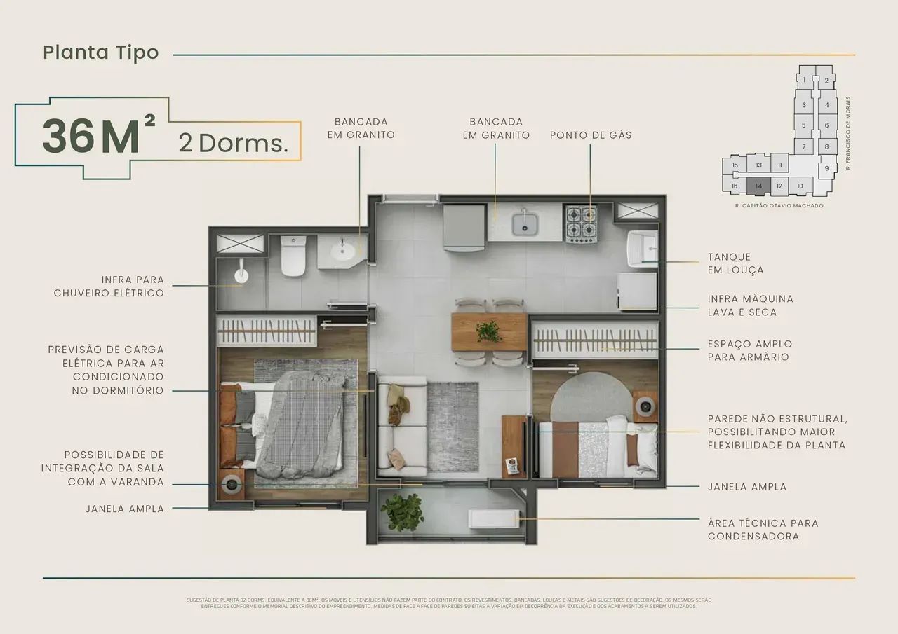 Imóvel para venda tem 28 metros quadrados com 1 quarto - Foto 3