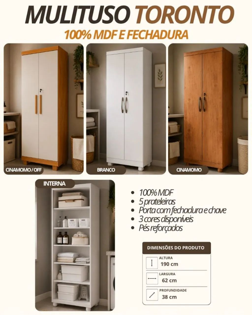 Multiuso 100% MDF com 2 portas  
