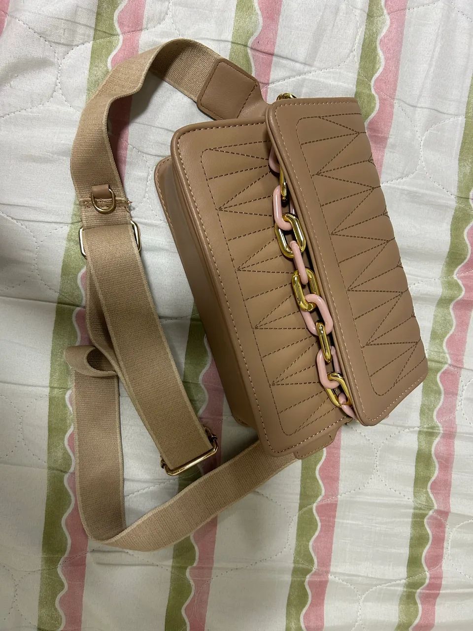 Bolsa de mão/ombro bege - Foto 2