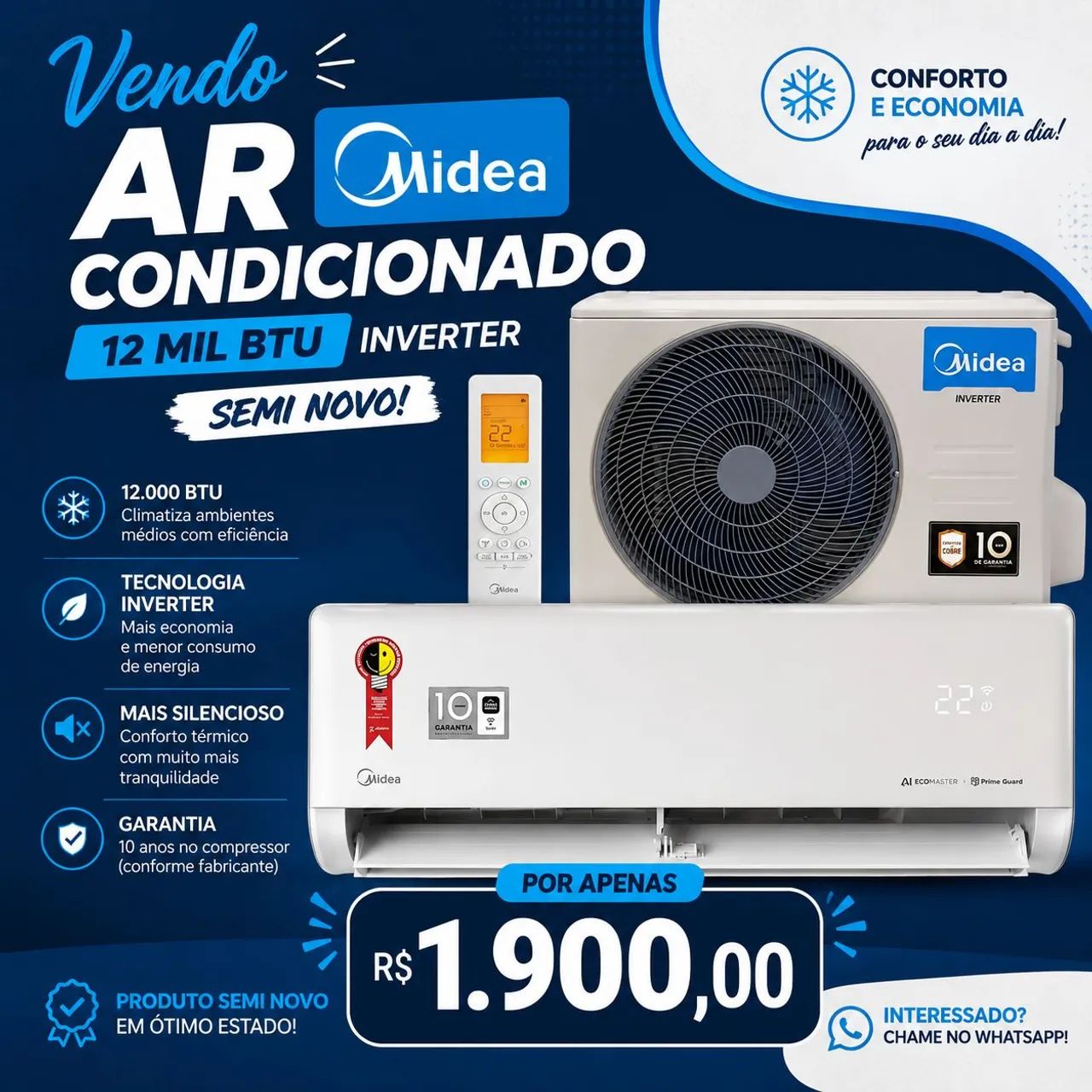 Ar condicionado 12 mil btus - Foto 2