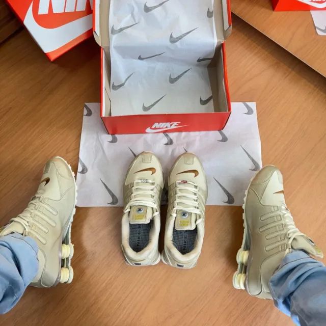 Tênis Shox NZ 4 Molas Nude Gold Importado Masculino - Foto 5