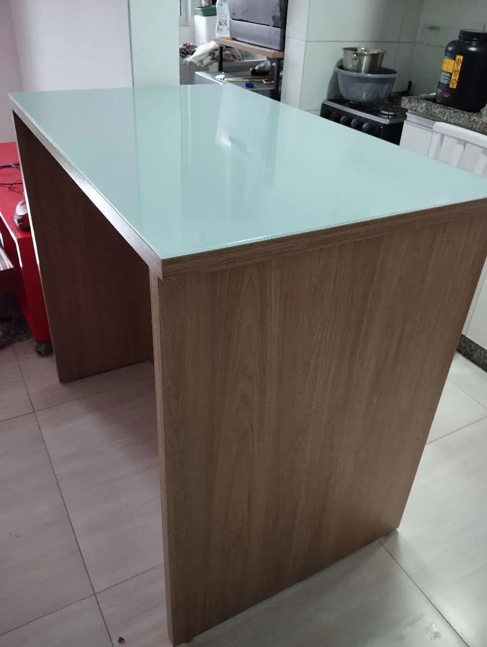 Bancada de cozinha com vidro - Foto 3