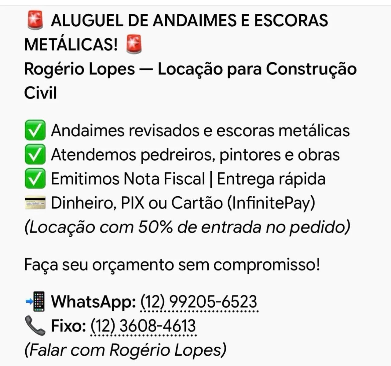 Alugo andaimes 