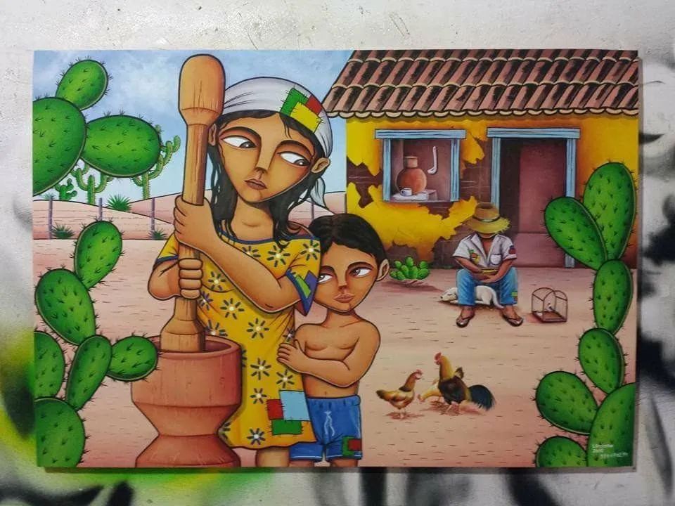 Quadros pintados há mão em tecido  - Foto 4