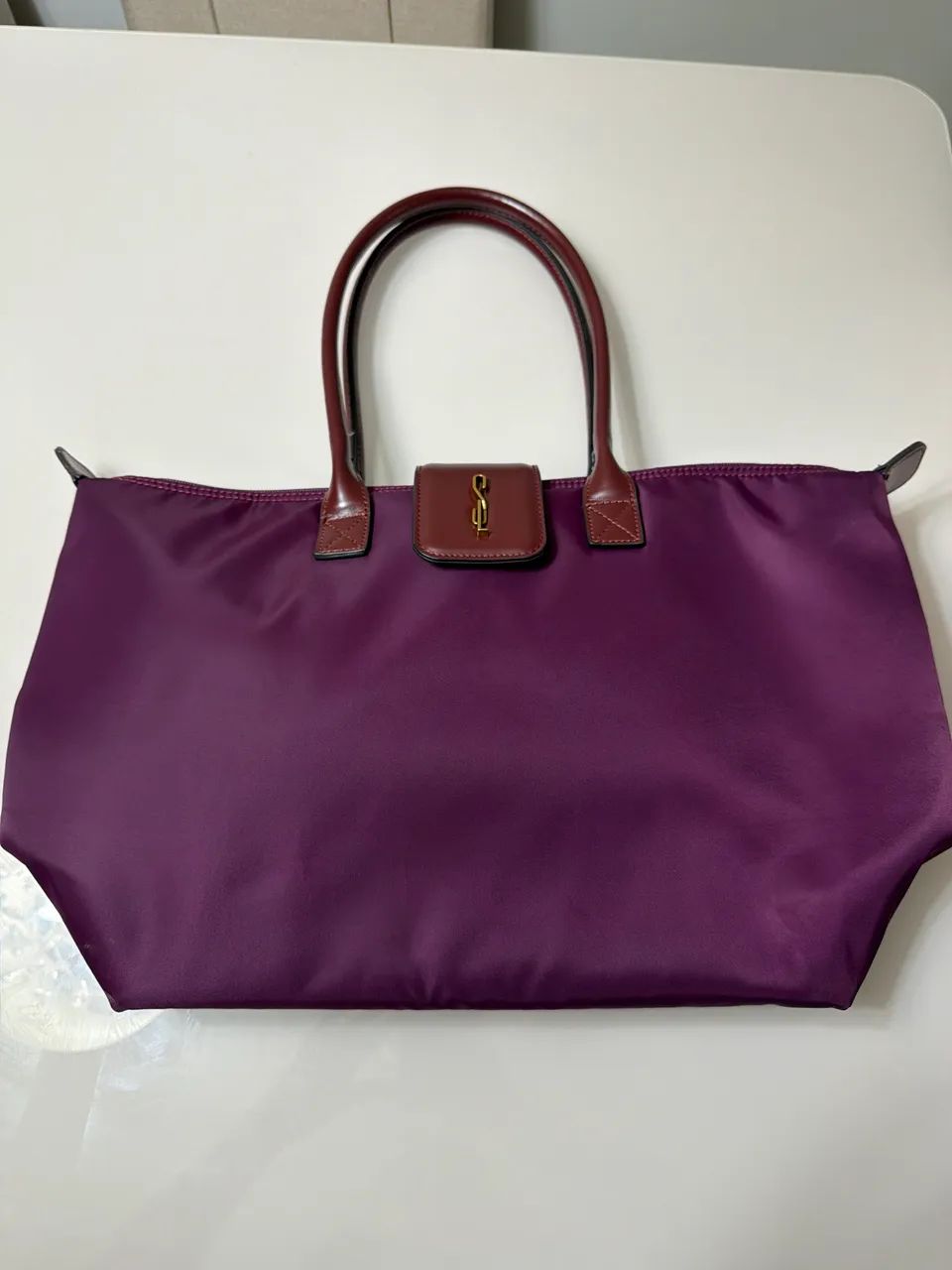 Bolsa Shopper Nylon Roxo Alça De Ombro