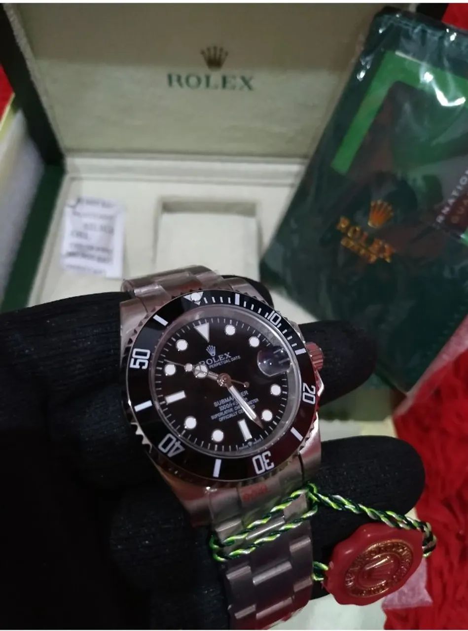 Rolex Submariner visor preto Automático linha Premium AAA+suíço  - Foto 5