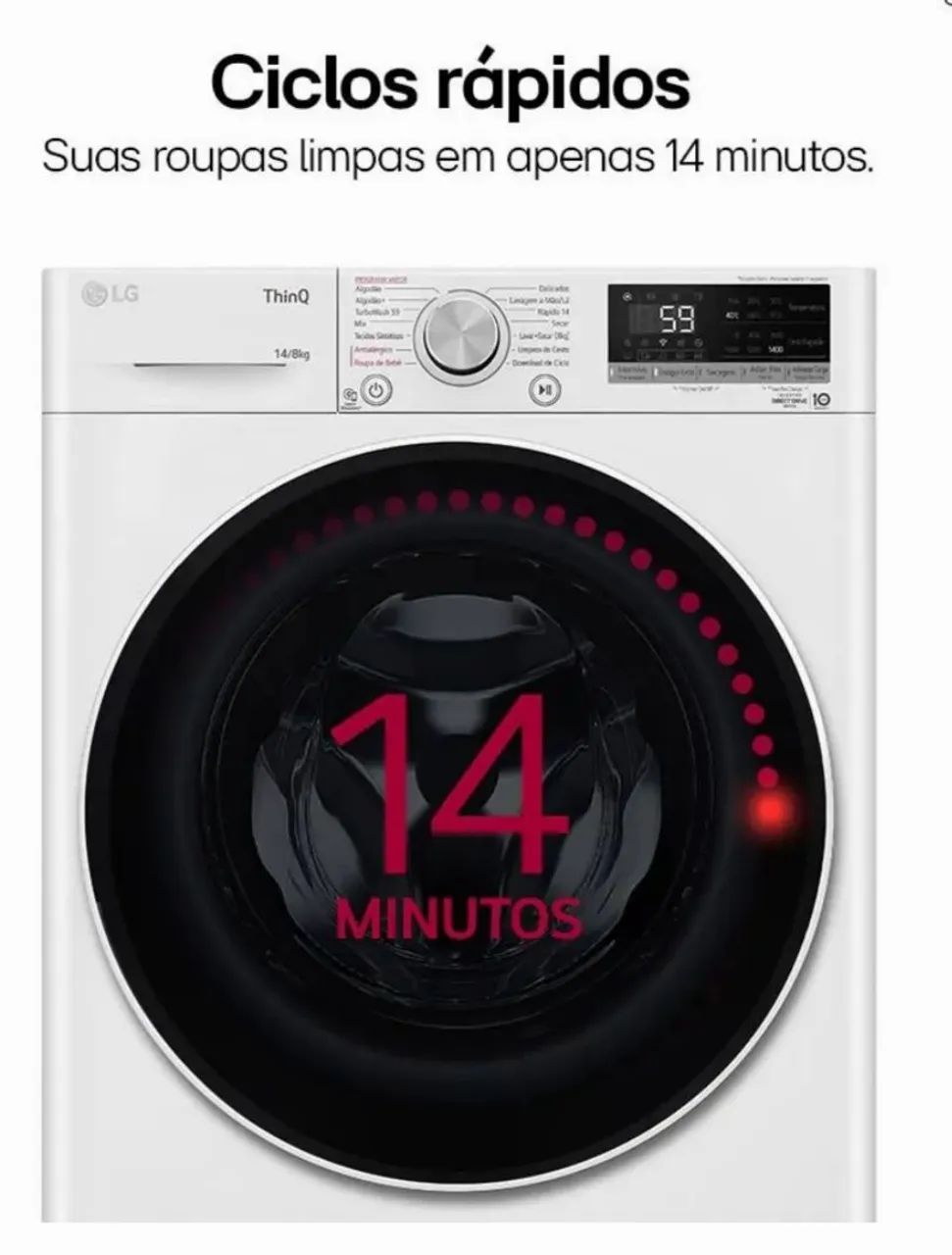 Lava e Seca LG ThinQ VC4 14kg CV5014WC4 - Foto 5