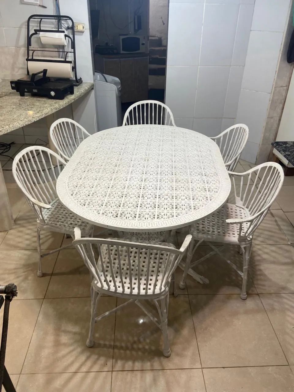 Mesa de jardim branca - Foto 5