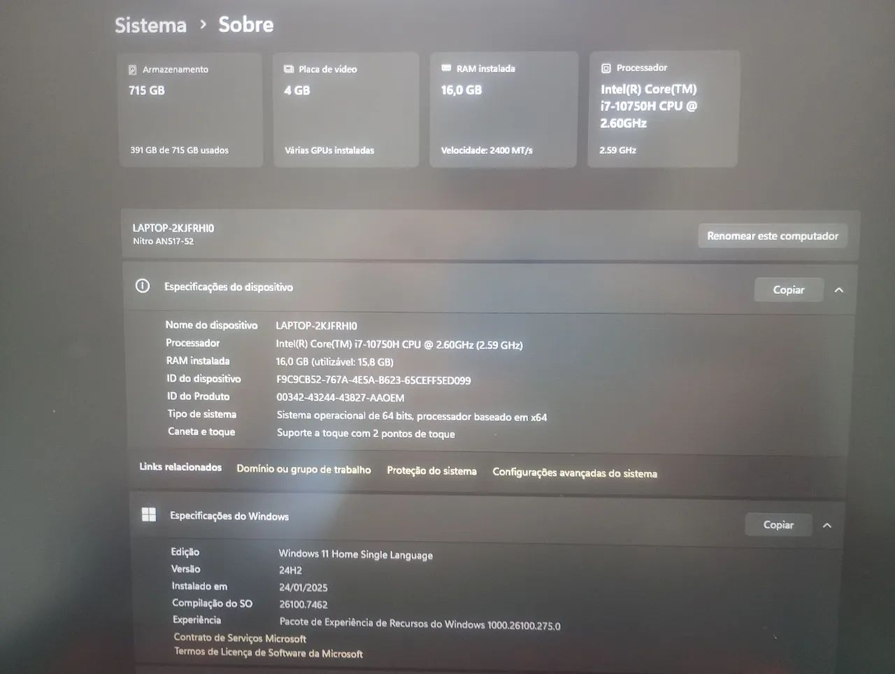 Notebook gamer Acer Nitro 5 17 Polegadas, GTX 1650,  16gb ram - Foto 5