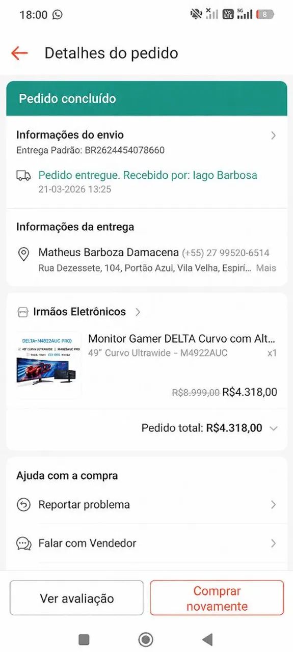 Monitor 49 polegadas SEMI NOVO - Foto 2