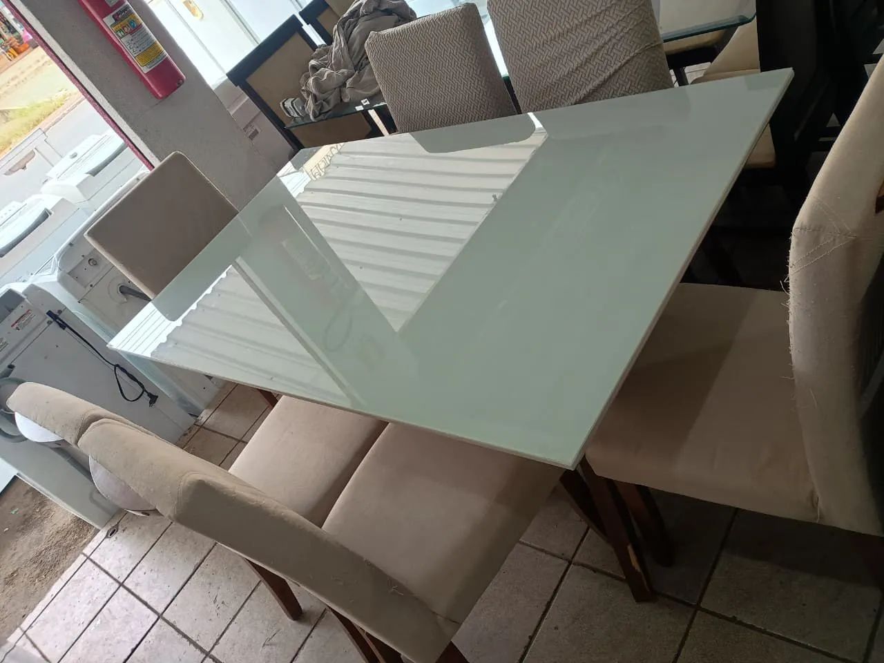 Mesa de jantar 6 cadeiras tampo off white  - Foto 5