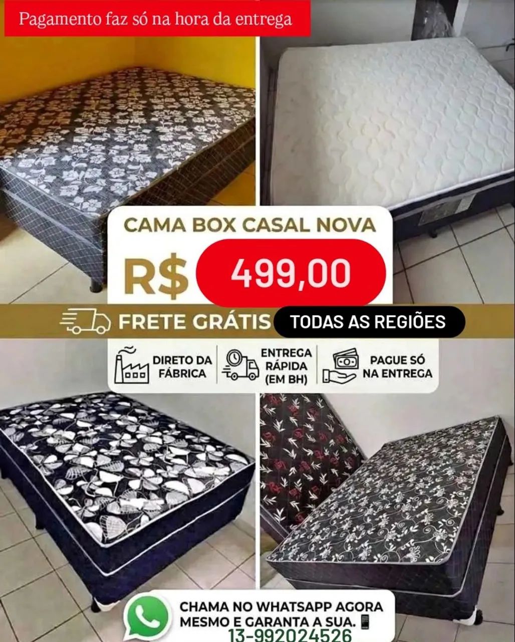 Cama box com colchão conjugado, novos! 