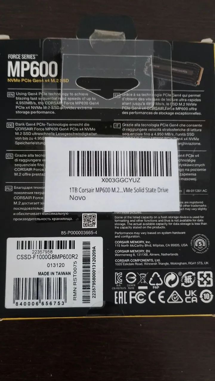 1 TB Corsair M.2 SSD - Foto 2