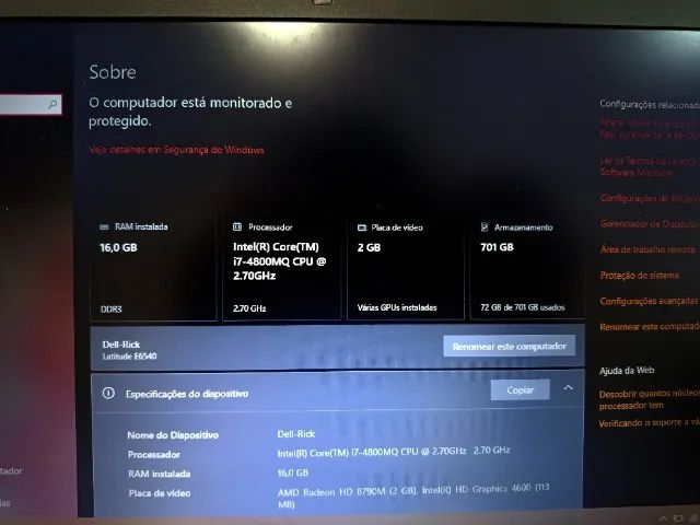 Notebook Dell Latitude i7 4800MQ, 16GB, Radeon 8790, 2x SSDs - Foto 5