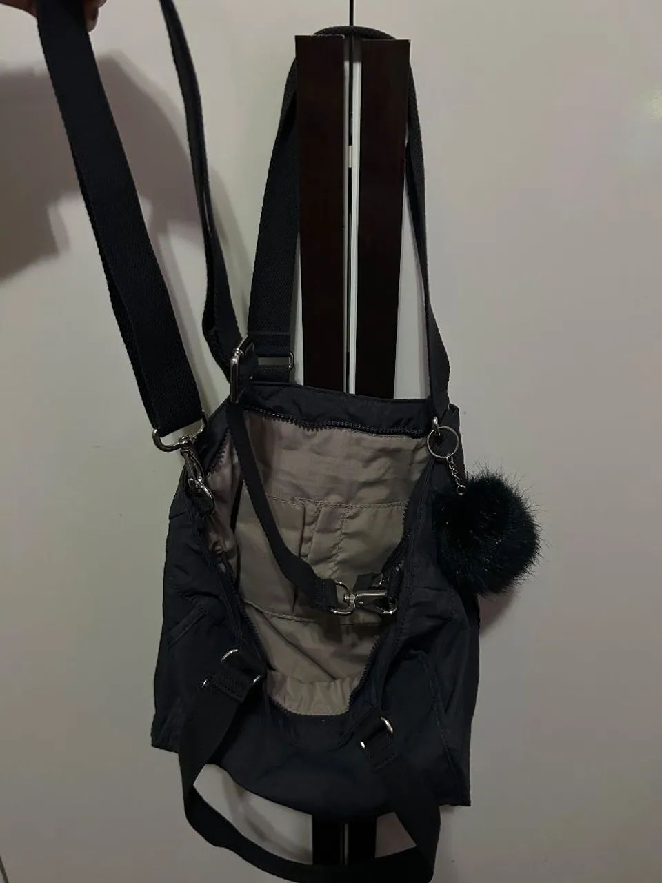 Bolsa Kipling Original Azul Escuro com Alça Dupla - Foto 4