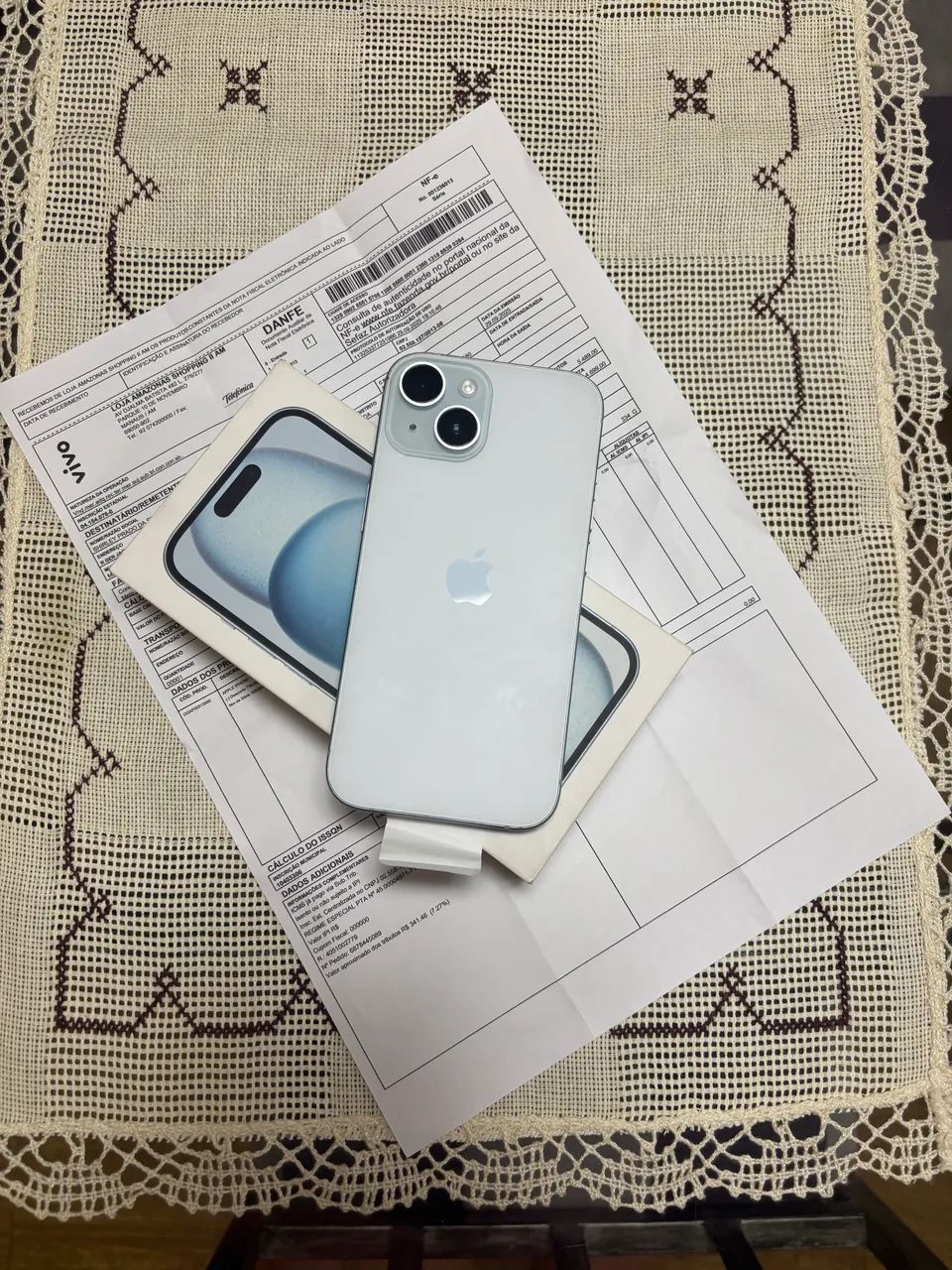 iphone 15 256gb caixa e nota 