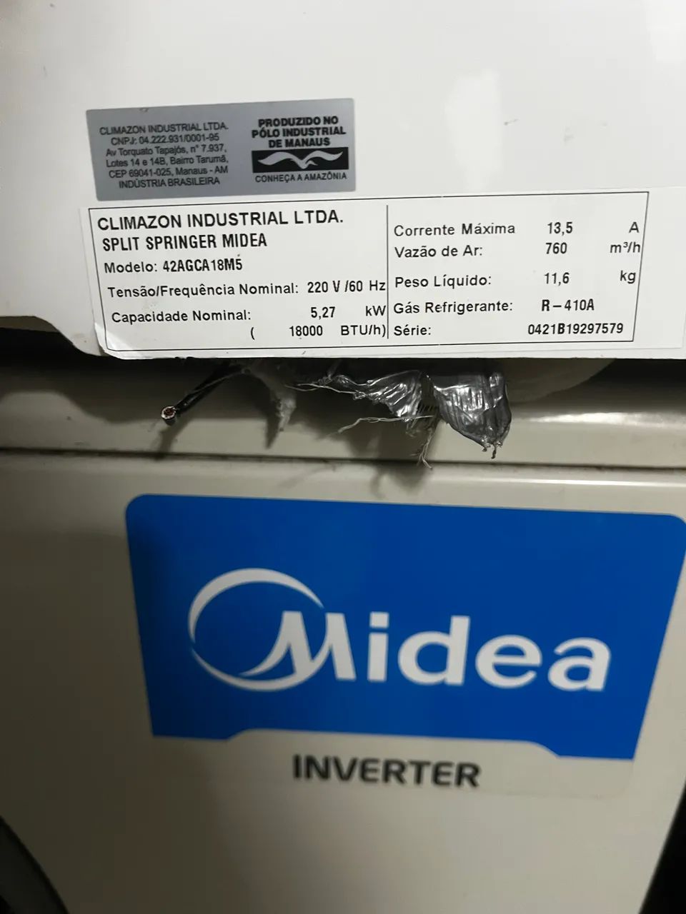 Ar 18 mil btus inverter springer Midea  - Foto 3