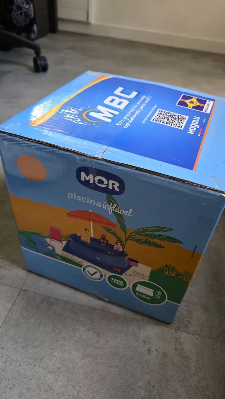 PISCINA INFLÁVEL MOR 1.9L LACRADA NA CAIXA