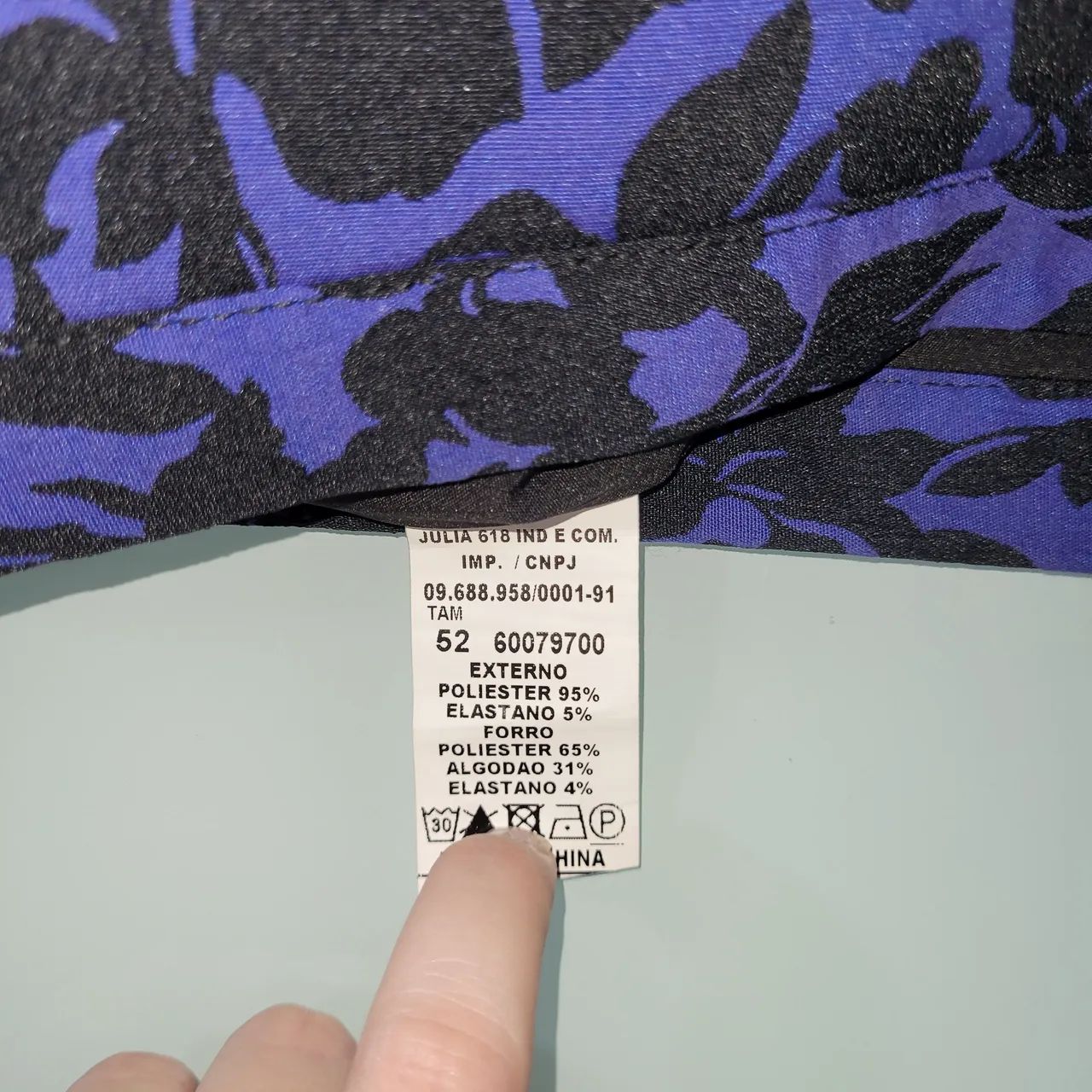 Saia estampada plus size (azul e preto) - Nova - Foto 4