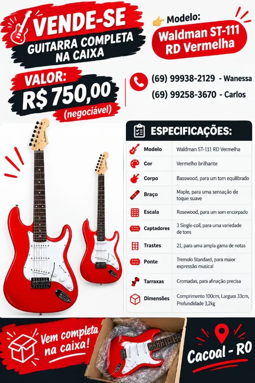 Vende-se guitarra nova na caixa 