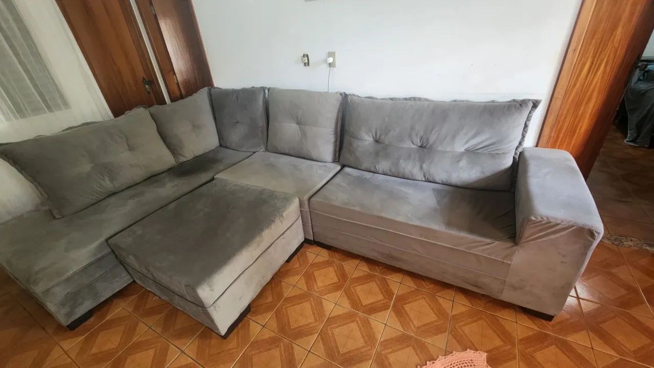 Sofá De Canto Com Puff 8 Lugares - Foto 2