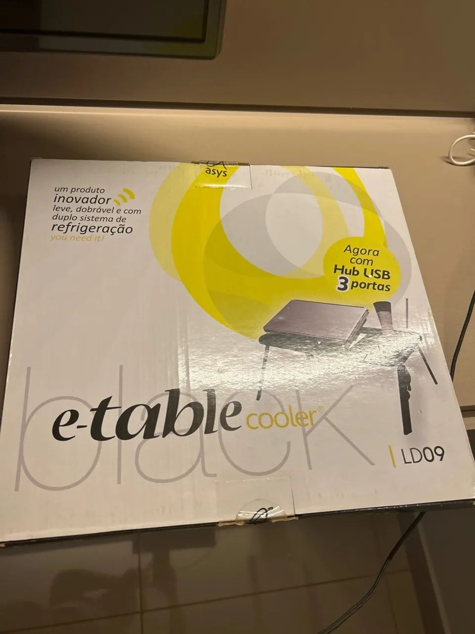 Mesa e-table com cooler para notebook com mouse pad