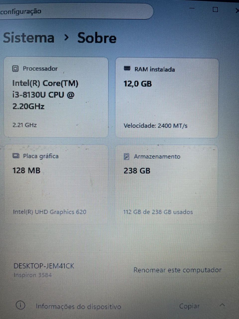 Dell - i3 de 8ª, 12 GB RAM e 256 GB - Foto 4