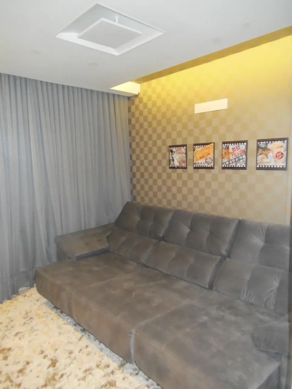 Sofá Retail e reclinál tecido suede, 2,84Mx 1 fechado  - Foto 5