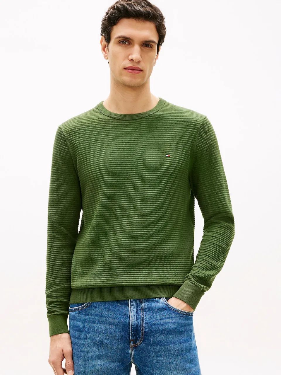 Suéter Tommy Hilfiger Cotton Knit Lightweight Crewneck Sweater Pullover - Foto 3