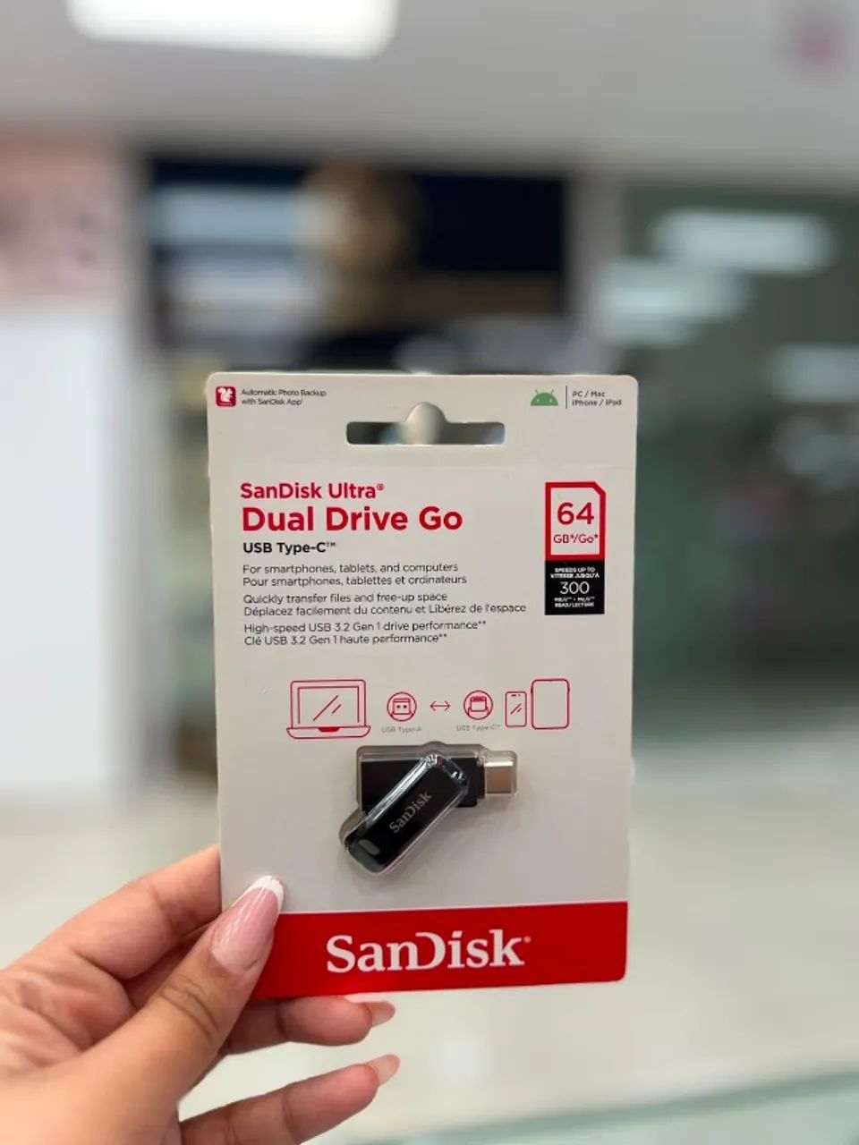 PEN DRIVE 64GB USB / TIPO-C SANDISK