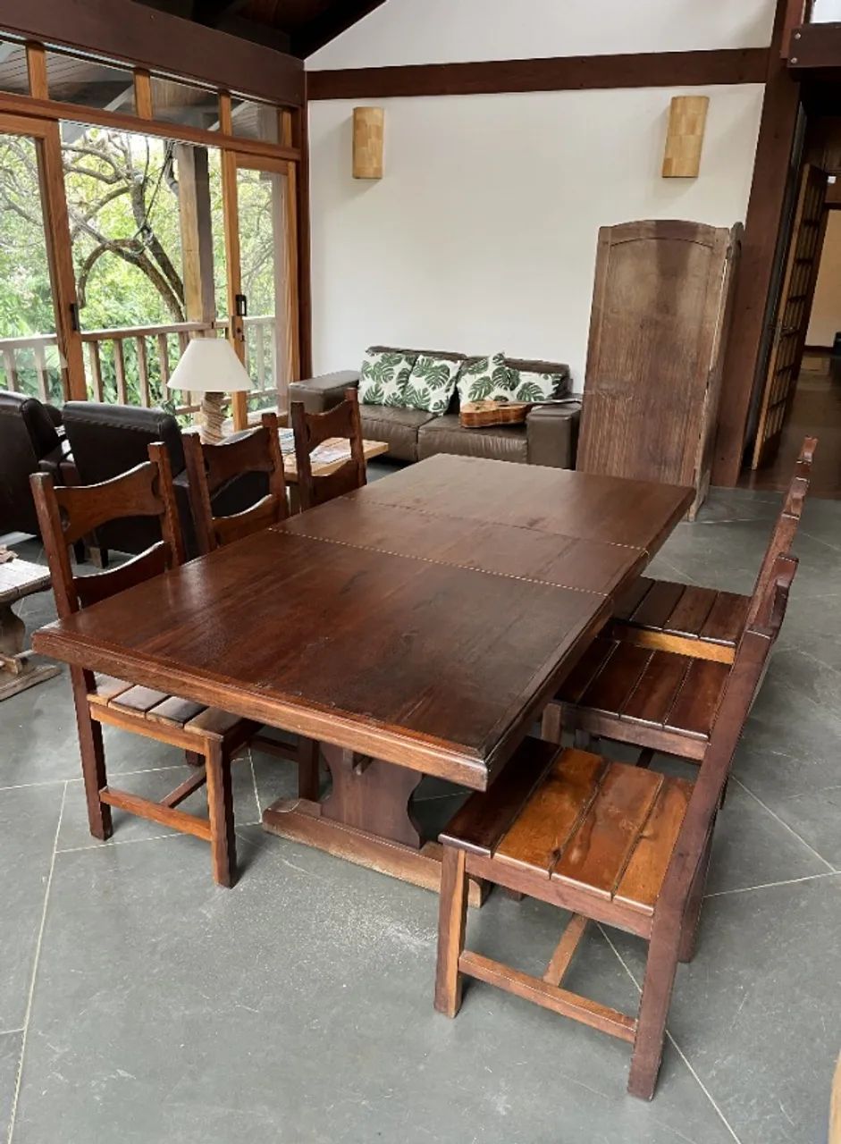 Mesa de Jantar Extensível - 4-6-8 lugares - Imbuia - Foto 3