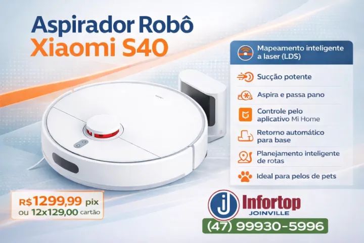Aspirador Robo Xiaomi S40 Lacrado, Global e Garantia - Foto 2