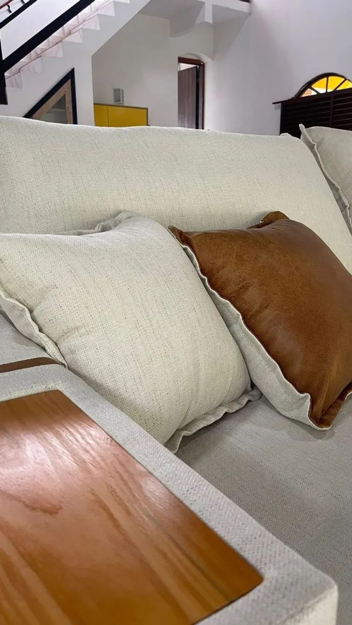 Sofá retrátil reclinável tecido de Linho sem caixa  novos  - Foto 4