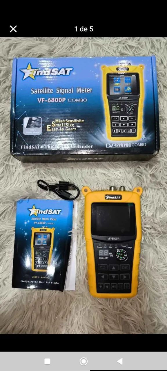 Localizador de Sinal Digital FindSAT VF-6800P Combo (S2 / T2 / C)